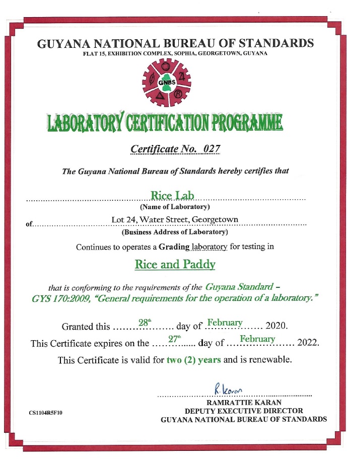 GNBS Certificate 2020