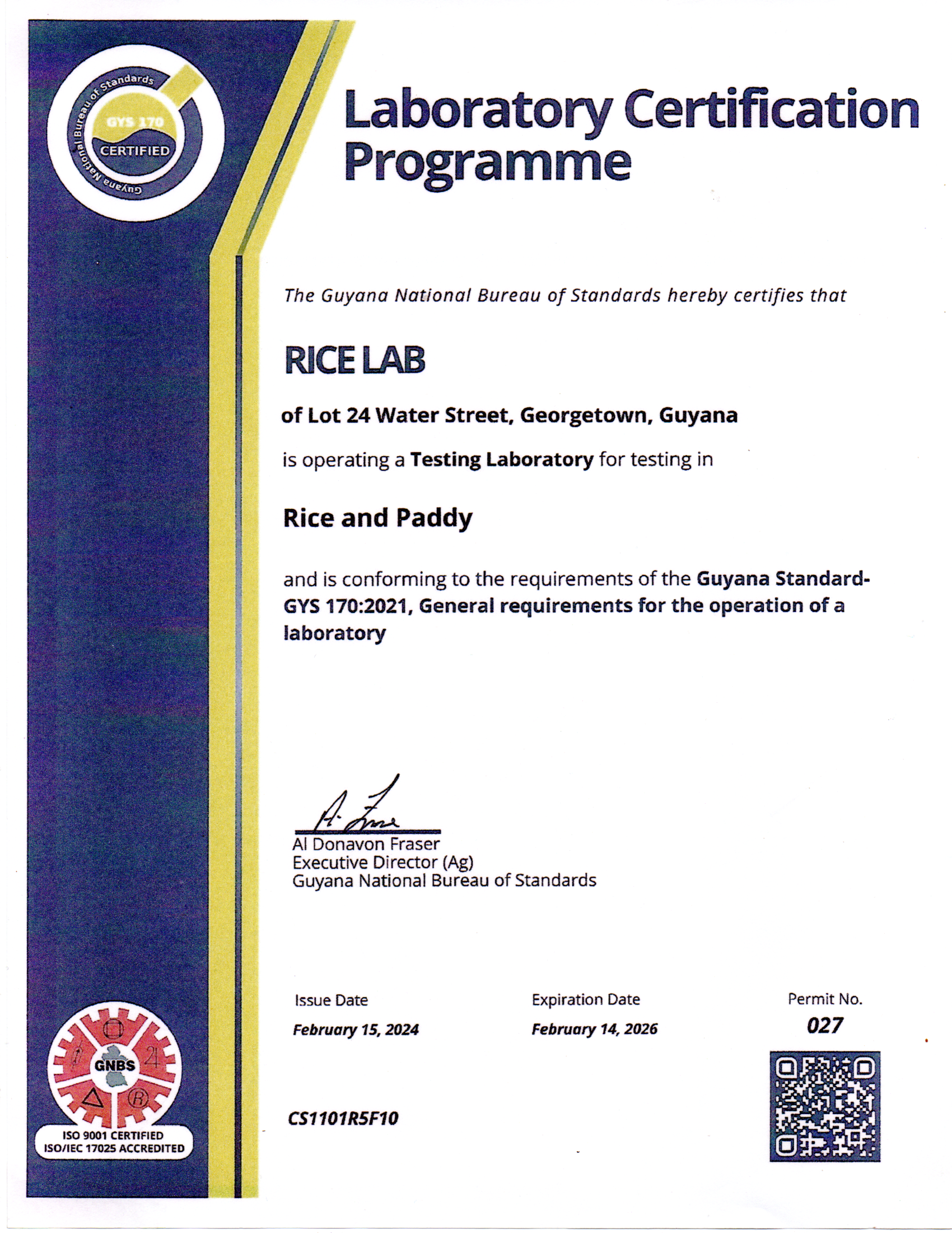 GNBS Certificate 2024